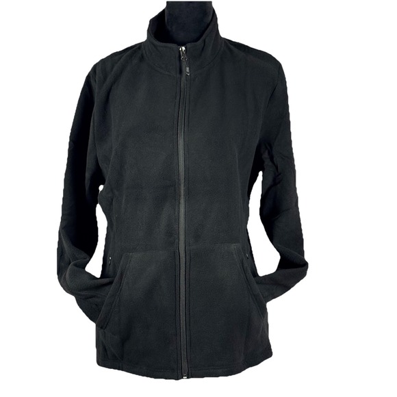Lightweight Jackets & Blazers - Argstar Black Fleece Jacket Womens Full Zip Lightweight Outdoor Hiking NWT